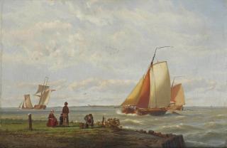 Johannnes Hermanus Barend Koekkoek - Watching the ships go by