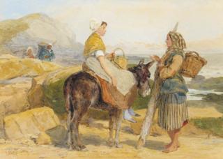 John Absolon - Mussel gatherers on the  beach