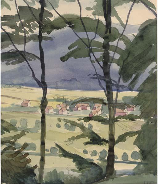 John Aldridge, R.A. - Cottages through the trees; and nine further works by the same hand