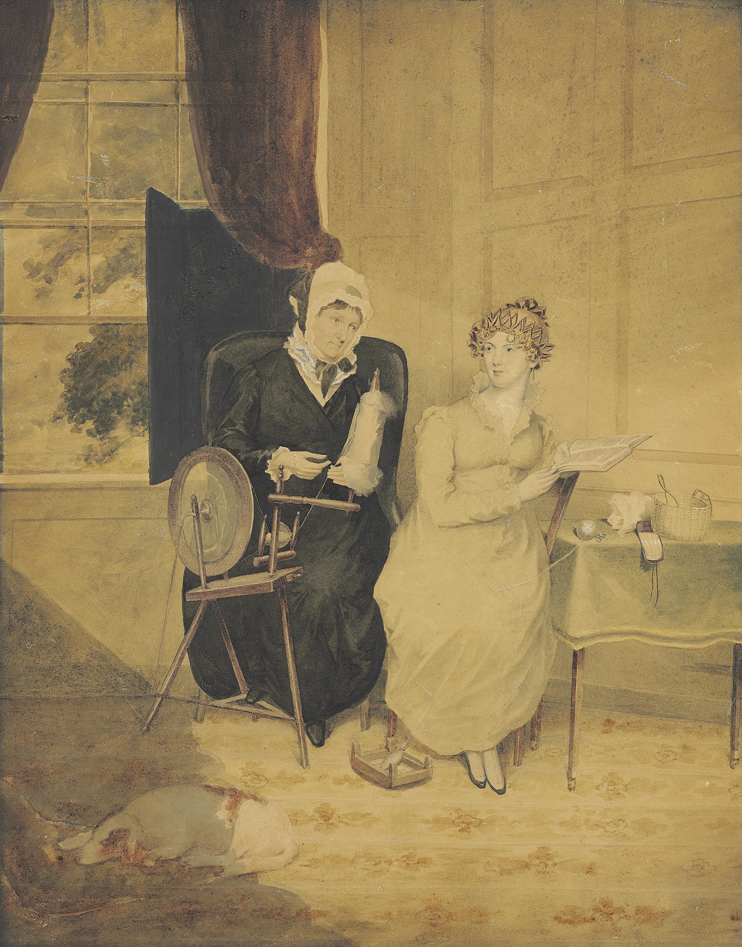 John Alexander Gilfillan - The Artist\'S Mother Eliza Gilfillan, And His Second Wife, Mary Gilfillan (Née Bridges), In An Interior