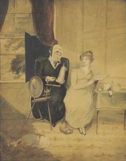 John Alexander Gilfillan - The Artist\'S Mother Eliza Gilfillan, And His Second Wife, Mary Gilfillan (Née Bridges), In An Interior