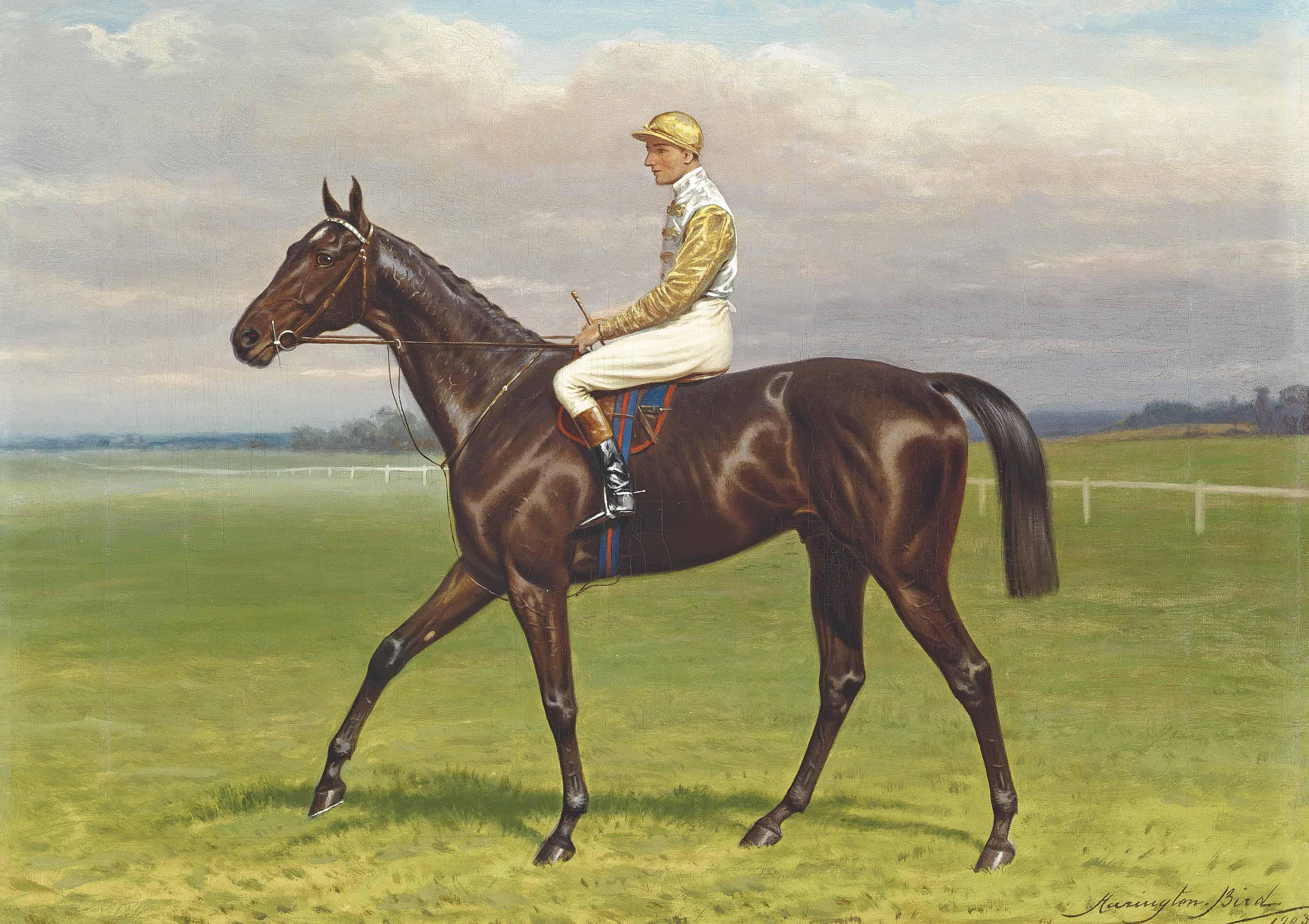 John Alexander Harington Bird - Rocksand With Jockey Up