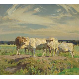 John Alfred Arnesby Brown - British Cattle Resting