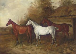 John Alfred Wheeler, Sen. - Three Hunters outside a Stall