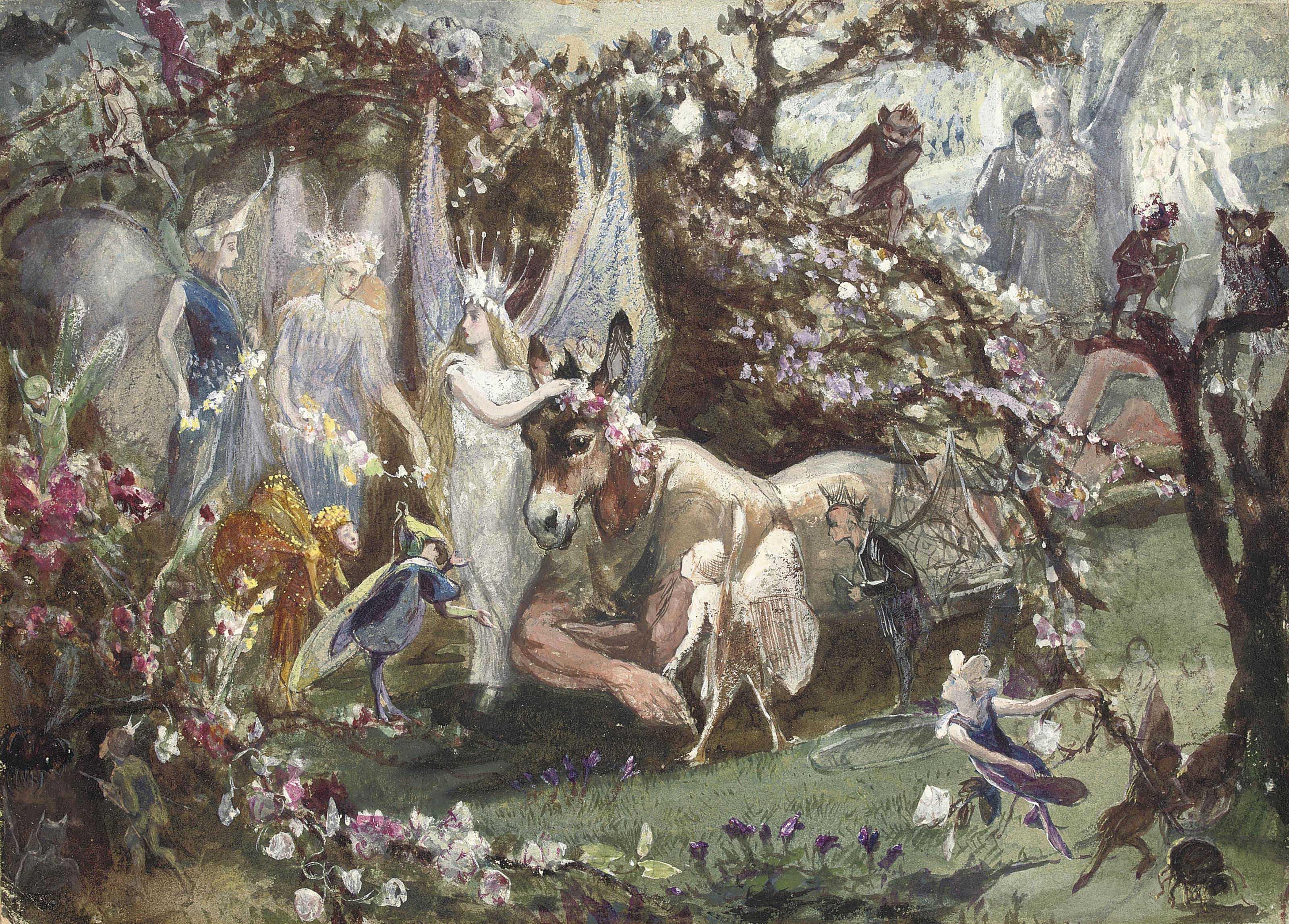 John Anster Fitzgerald - Titania And Bottom From William Shakespeare\'S \'A Midsummer-Night\'S Dream\'