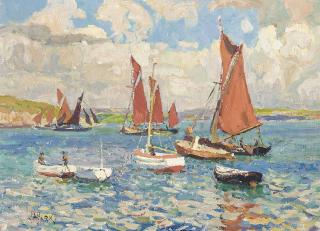 John Anthony Park, R.O.I., R.B.A. - In Torbay, Brixham, Devon