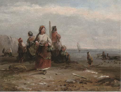 John Anthony Puller - Fisherfolk along the shore