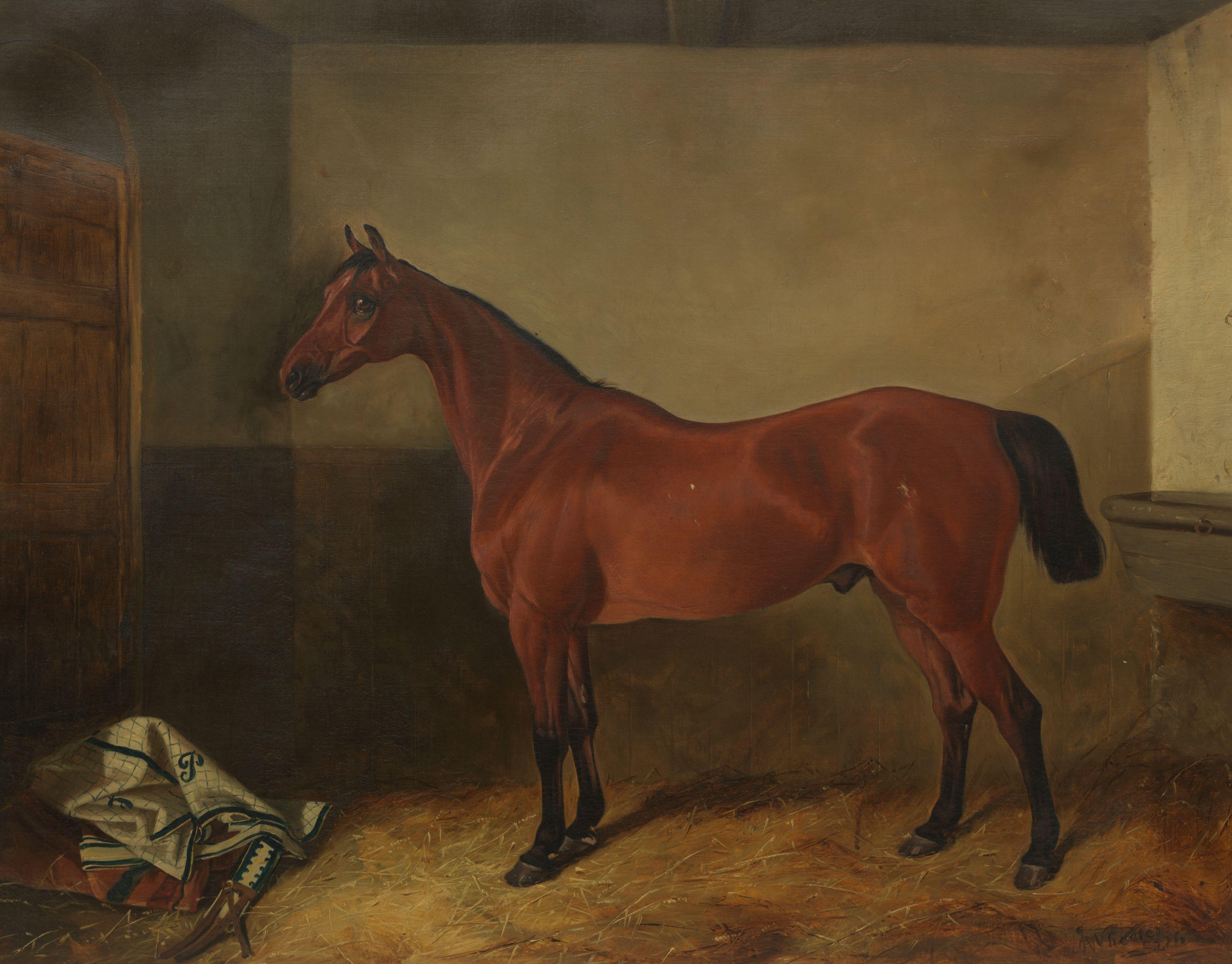 John Arnold Wheeler - Chestnut Horse in Stable