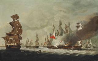 John Askew - H.M. frigate Arethusa inflicting the final blows on the French frigate Pomone, 23 April 1794, off the Channel Islands
