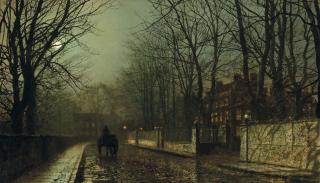 John Atkinson Grimshaw - A Wet Moon, Putney Road