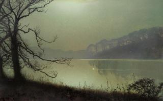 John Atkinson Grimshaw - At the Lakeside, Moonlight