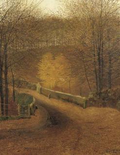 John Atkinson Grimshaw - Ghyll Beck Bridge, Barden, Yorkshire