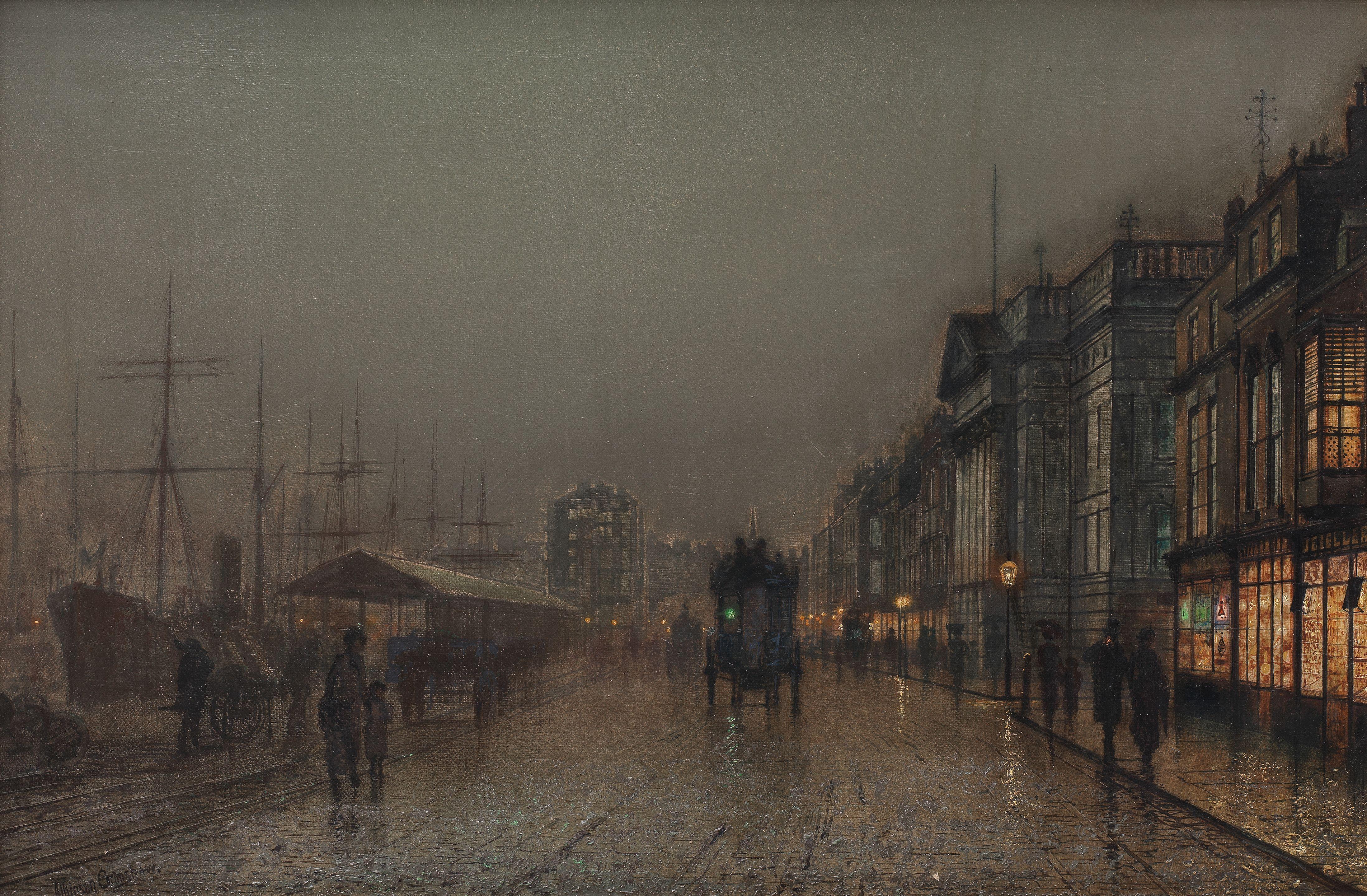 John Atkinson Grimshaw - Glasgow docks after rain