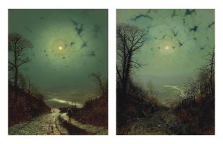 John Atkinson Grimshaw - Moonlight, Wharfedale