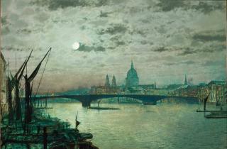 John Atkinson Grimshaw - Southwark Bridge and St. Paul\'s
