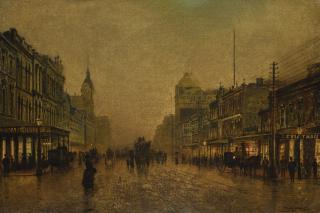 John Atkinson Grimshaw - Swanston Street, Melbourne