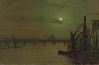 John Atkinson Grimshaw - Waterloo Bridge, London, looking east