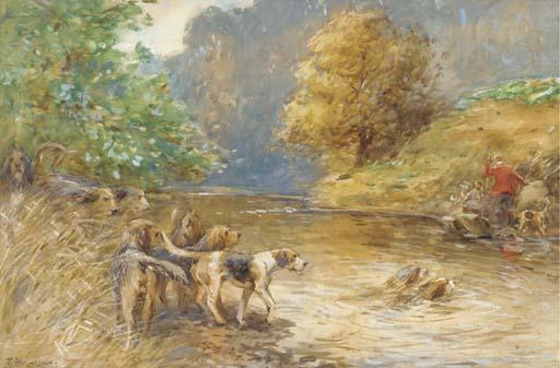 John Atkinson - Mr W. Thompson\'s otter hounds on the Esk