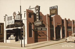 John Baeder - Houtz Hi-Way Drug Limon, Colo.