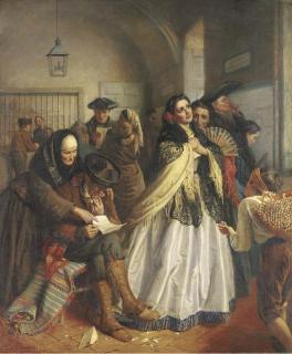 John Bagnold Burgess R.A. - A SPANISH POST OFFICE