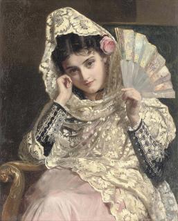 John Bagnold Burgess, R.A. - Feliciana; A Spanish Beauty
