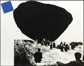 John Baldessari - Black Shape (Large)/ Blue Shape (Small) (With Onlookers)