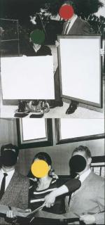 John Baldessari - Cutting Ribbon, Man In Wheelchair, Painting