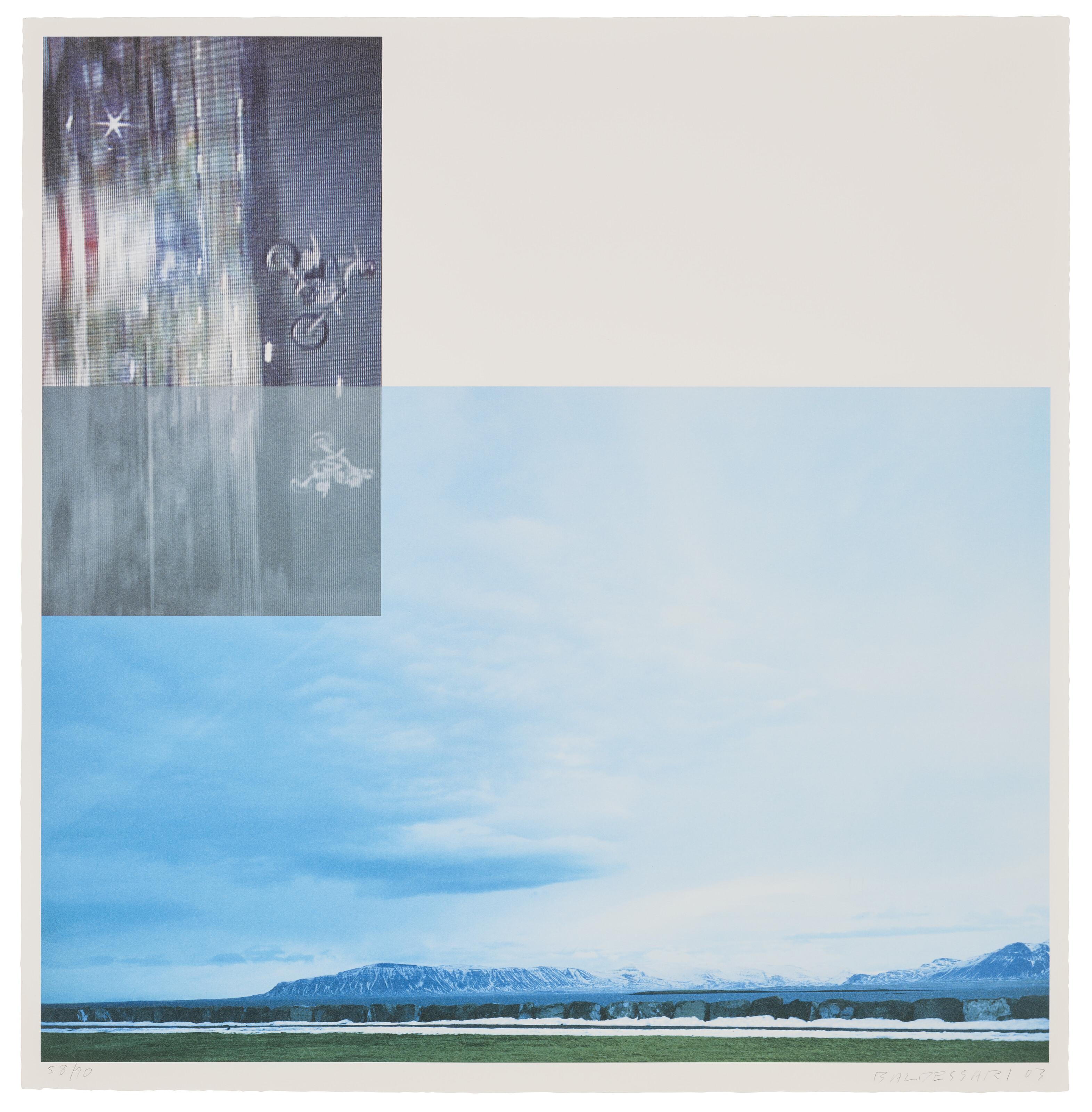 John Baldessari - Double Motorcyclists and Landscape (Icelandic 2003), from The Overlap Series