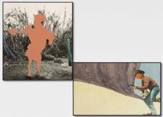 John Baldessari - Equestrian (Flesh) in Brackets with Orange Showdown