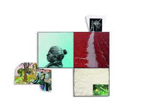 John Baldessari - Female Head (Blue)/Red Peppers (With Path)