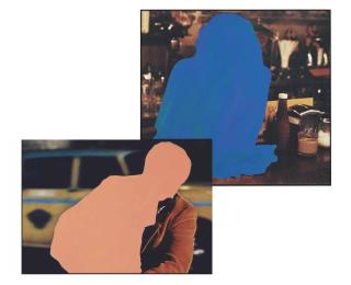 John Baldessari - Figure With Burden (Flesh/Exterior); Figure At Rest (Blue/Interior)