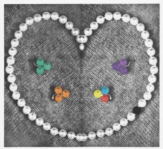 John Baldessari - Heart (with Pearls), from Independent Curators Incorporated (ICI) 15th Anniversary Print Portfolio (C.-H. 58)