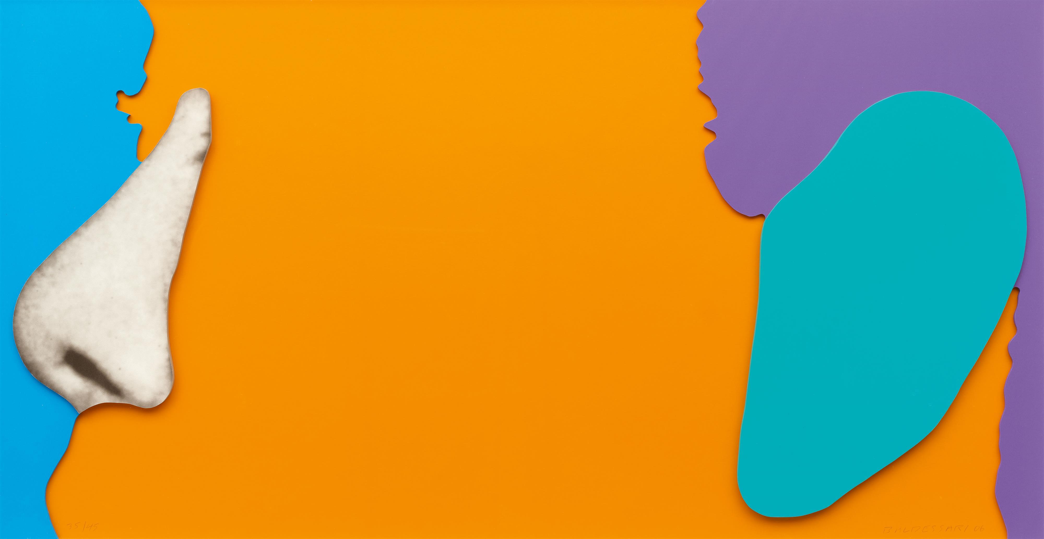 John Baldessari - Noses & Ears, Etc.: Face with Nose and (Green) Ear