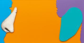 John Baldessari - Noses & Ears, Etc.: Face with Nose and (Green) Ear