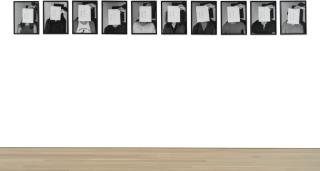 John Baldessari - Portrait: Various Identities Hidden With Name/Date Cards (8 Ap. 74)