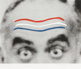 John Baldessari - Raised Eyebrows/Furrowed Foreheads (Red, White, and Blue)