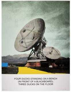 John Baldessari - The News: Four Ducks Standing On A Bench...