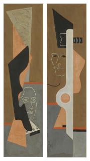 John Banting - Abstract Masks; diptych