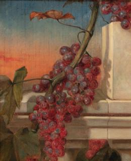 John Barnard Whittaker - Laden Grape Vine Against a Marble Garden Wall