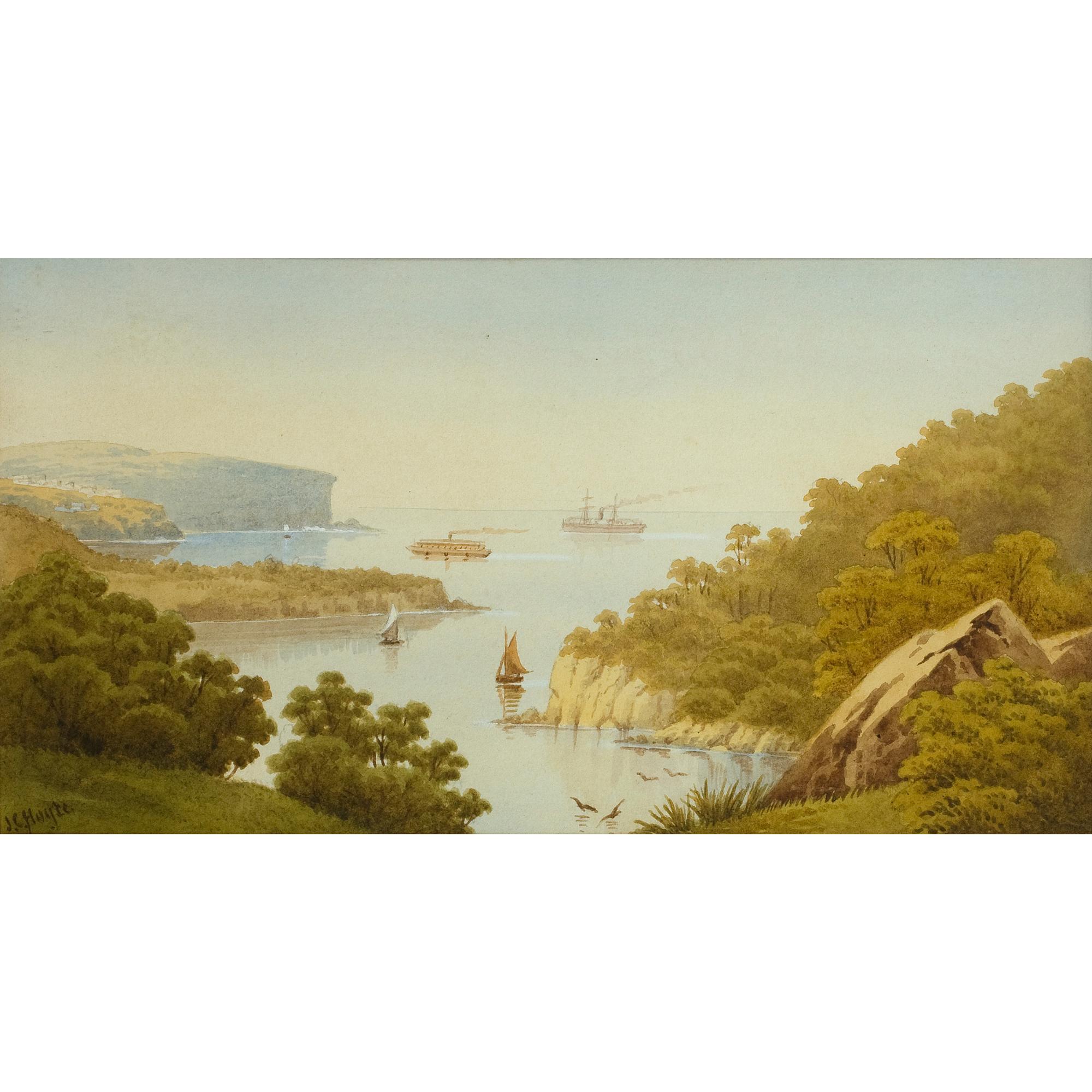 John Barr Clarke Hoyte - Australian a View Of The Heads From Balmoral And Scene Within Port Jackson