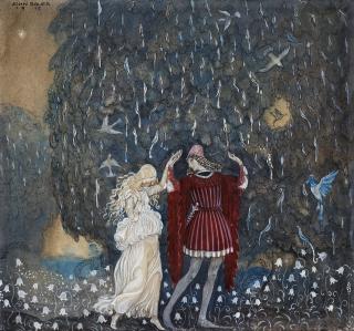 John Bauer - ”Lena och riddaren dansa” (Lena dances with the knight)