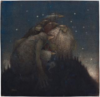 John Bauer - \'Troll, stjärnenatt\' (Troll, starry night)