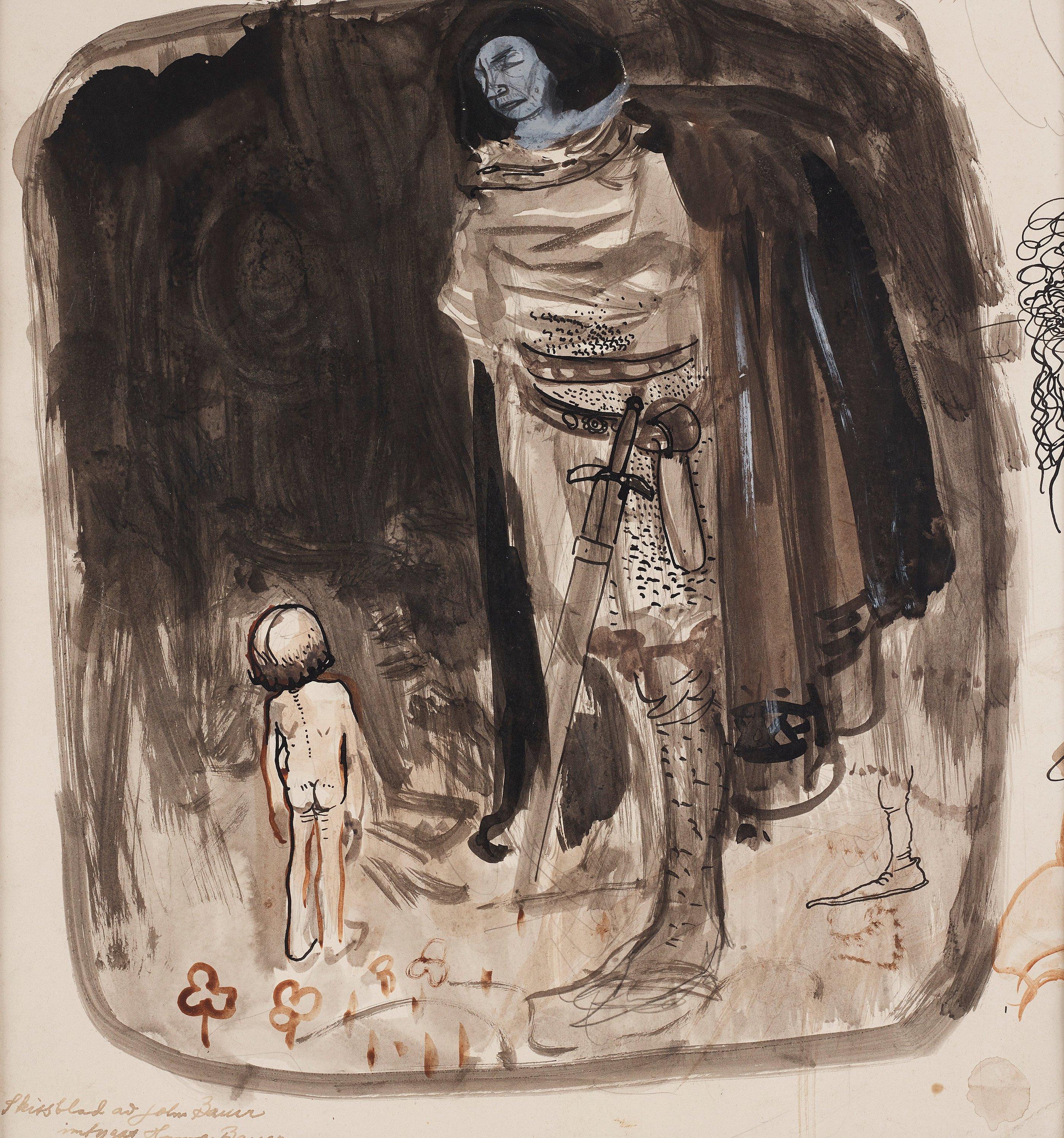 John Bauer - Young Boy and Knight in the Woods