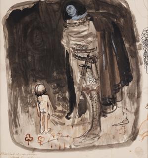 John Bauer - Young Boy and Knight in the Woods