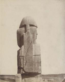 John Beasley Greene - Thèbes. Le colosse de gauche. Inscription au dos de la sculpture