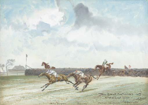 John Beer - The Grand National, 1915, At the 5th fence; and At the last jump