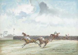 John Beer - The Grand National, 1915, At the 5th fence; and At the last jump