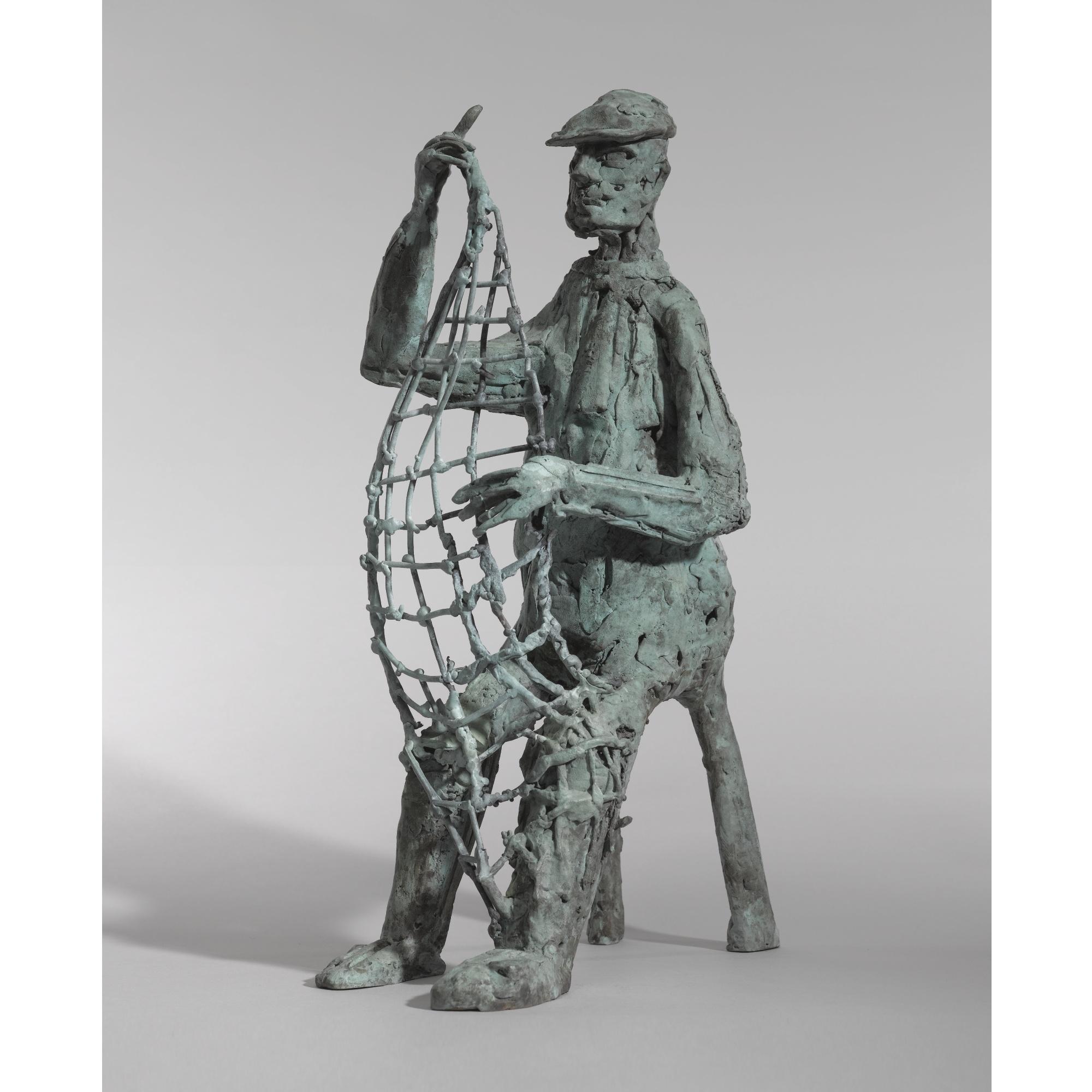 John Behan, R.H.A. - The Claddagh Fisherman Mending Nets