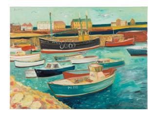 John Bellany C.B.E., R.A., H.R.S.A., L.L.D.(Lon) - Boats at Montrose (unframed)