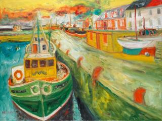John Bellany C.B.E., R.A., H.R.S.A., L.L.D.(Lon) - Harbour Scene